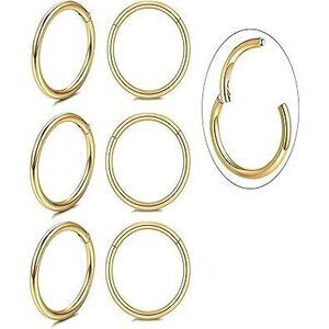 Unisex Dainty Tiny 18K Real Gold Plating Cartilage Hoop Earrings, 16G Surgical